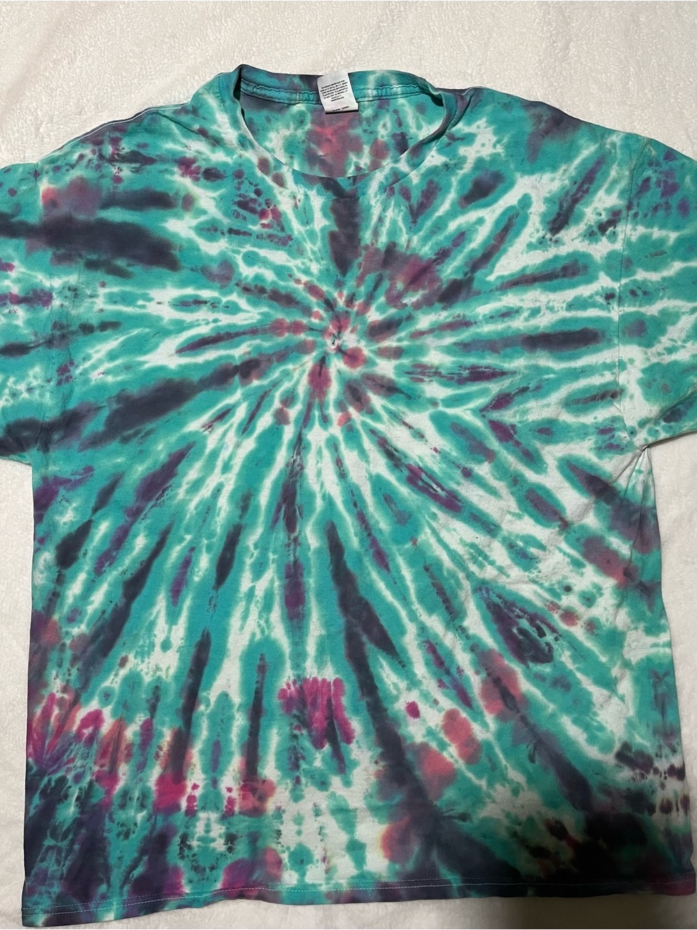 New Tie-Dye Spiral Tee in Teal & Purple